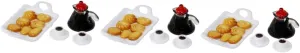3sets Miniature Food Adorable Kitchen Set of Decorative Tiny Coffee Cups Porcelain Tray for Dollhouse Supplies for Mini House Decoration