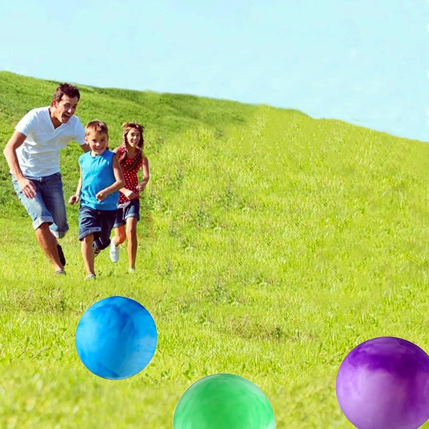 4 Pcs Marbleized Bouncy Balls & 1 Pump 9 Inch Inflatable Sensory Balls Beach Ball Kickball Bouncy Balls School Playground Ball Will Provide Hours of Fun and Entertainment for You and Your Family
