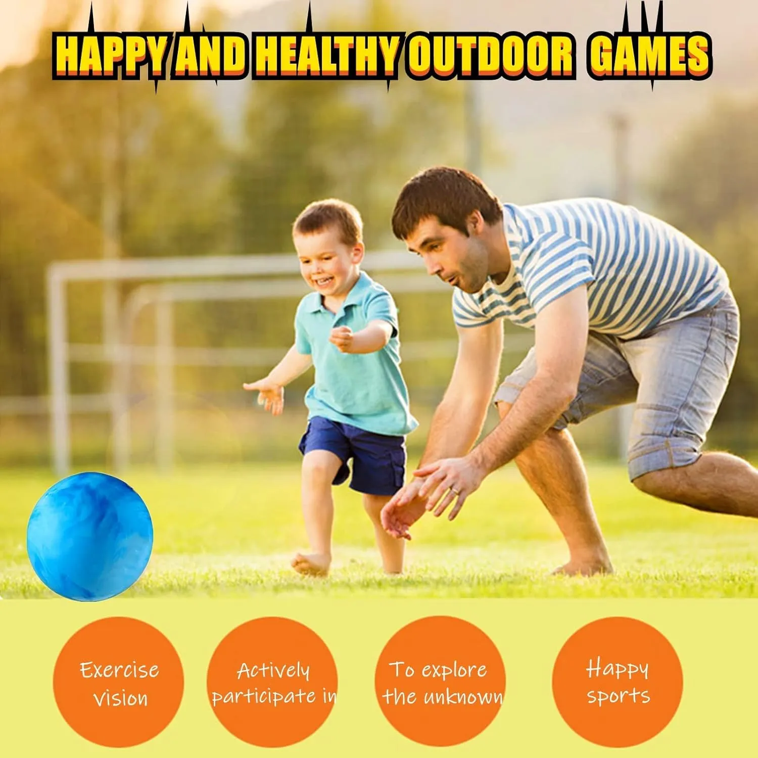 4 Pcs Marbleized Bouncy Balls & 1 Pump 9 Inch Inflatable Sensory Balls Beach Ball Kickball Bouncy Balls School Playground Ball Will Provide Hours of Fun and Entertainment for You and Your Family