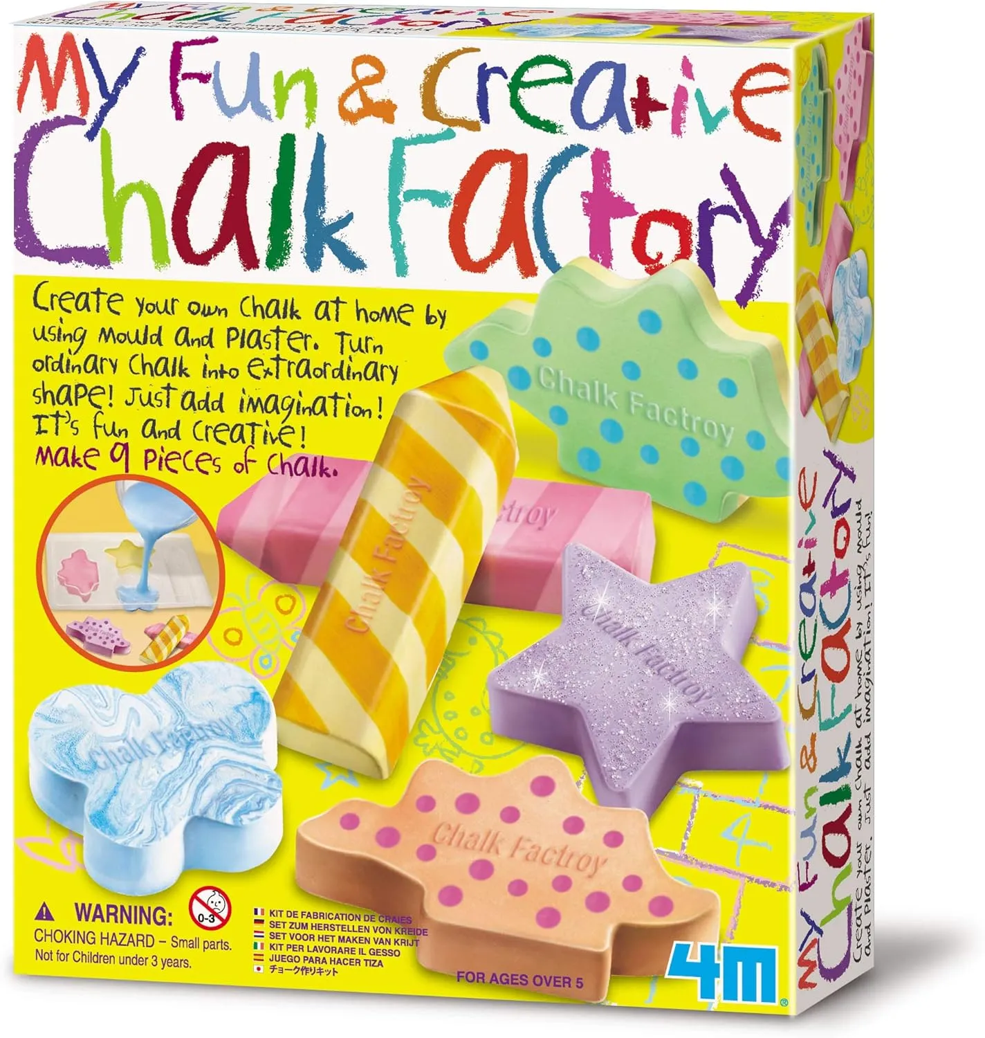 4M Toysmith, My Fun & Creative Chalk Factory DIY Arts & Crafts Mix & Make Draw for Kids Girls & Boys (3858)