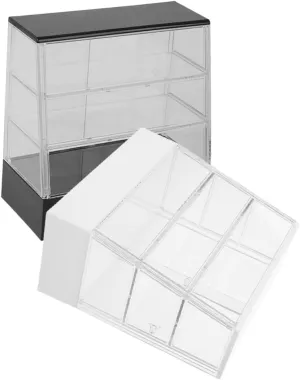 4sets Miniature Dollhouse Display Cabinet Clear Simulation Cake Showcase for Dollhouse Decor Accessory for Creative Arrangement and Realistic Play 2pcs*4