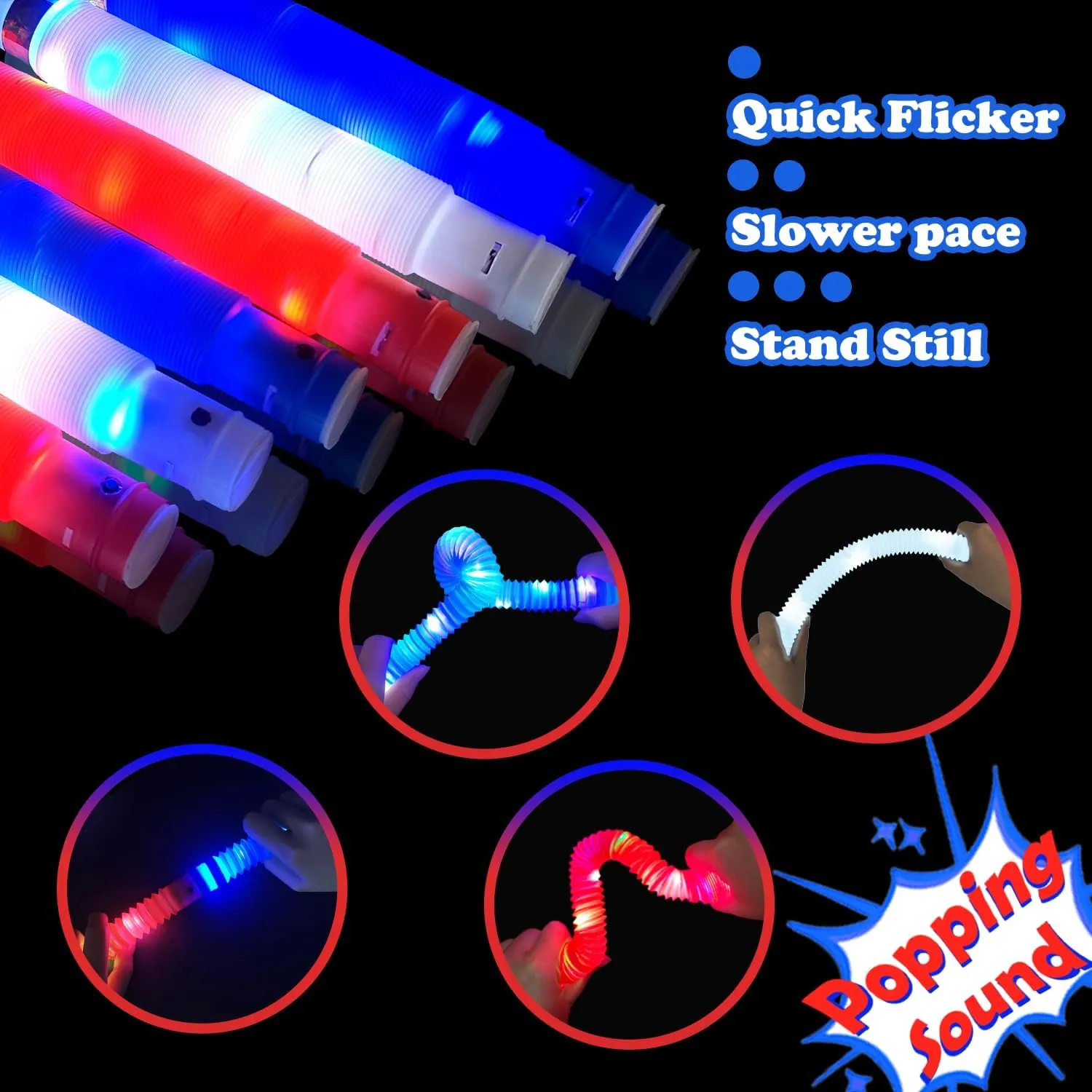 4th of July Red White Blue Glow Sticks 12 PCS,Light up Bracelet Necklace Accessories for Kids, Fourth of July Party Favor Supplies Decorations,Patriotic Parade Stuff Toys Gifts for Independence Day