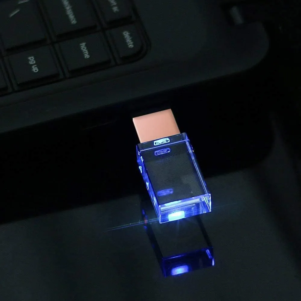 5 Pack 32GB USB 2.0 Bulk Flash Drives Rose Gold Crystal LED Light Memory Stick Glass Transparent Clear Thumb Drives Jump Drive Pendrive Zip Drive (32GB, Rose Gold Crystal x 5)