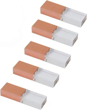 5 Pack 32GB USB 2.0 Bulk Flash Drives Rose Gold Crystal LED Light Memory Stick Glass Transparent Clear Thumb Drives Jump Drive Pendrive Zip Drive (32GB, Rose Gold Crystal x 5)