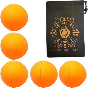 5 x Pro 115g Neon Classic Juggling Balls - Thud Juggling Balls & Bag - Set of 5 (Orange)