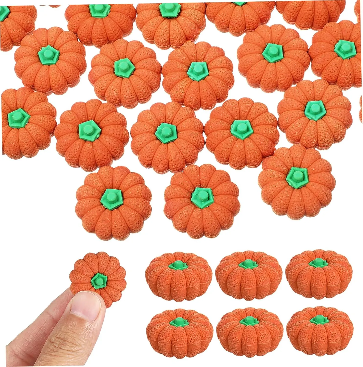 50 Pcs Mini Pumpkin Erasers for Adorable Halloween Party Favors Bulk Erasers for Classroom Rewards Safe Material Cute Mini Decorations