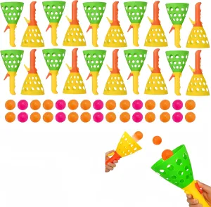 50 Pcs Pop and Catch Ball Game with 20 Catch Launcher Baskets and 30 Balls,Outdoor Indoor Games Activities for Kids Backyard Beach Birthday Party Gifts, Summer Fun Sports Toys for Kids