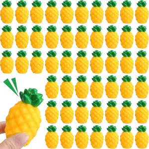 50 Pcs Rubber Pineapple Bath Toy Bulk Mini Pineapple Bathtub Toys for Baby Float Squeak Toys for Summer Pool Parties Party Baby Shower Decoration