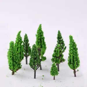 50PCS Mini Model Trees, Model Train Scenery Mixed Trees, Artificial Wargame Trees for Model Railroad Scenery Diorama Supplies Miniature Scenery Landscape(A)