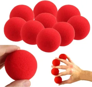 50pcs Set 1.75 inch Red Sponge Soft Ball Close-Up Magic Street Classical Comedy Trick Props (RED,4.5cm/1.75inch)
