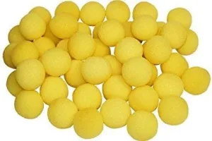 50pcs Set 3.5cm Yellow Sponge Soft Ball Close-Up Magic Street Classical Comedy Trick Props (Yellow,3.5cm/1.35inch)