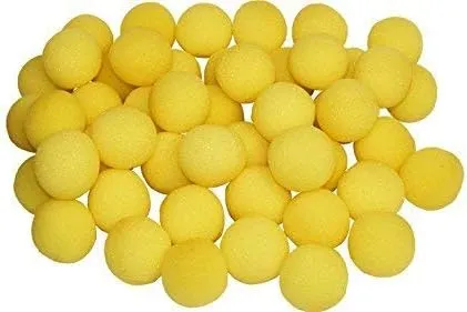 50pcs Set 3.5cm Yellow Sponge Soft Ball Close-Up Magic Street Classical Comedy Trick Props (Yellow,3.5cm/1.35inch)