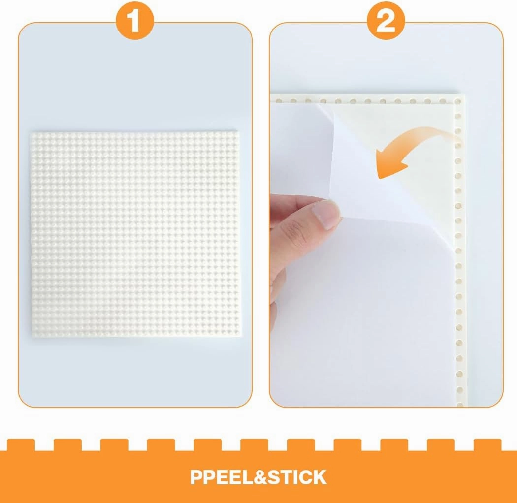5400PCS Pixel Bricks, 1X1 Round Plates - 54 Colors Building Blocks Parts and Pieces with 2 Pack 10”x10” White Peel-and-Stick Building Baseplates - Pixel Arts Dots Bulk Studs Accessories Kit