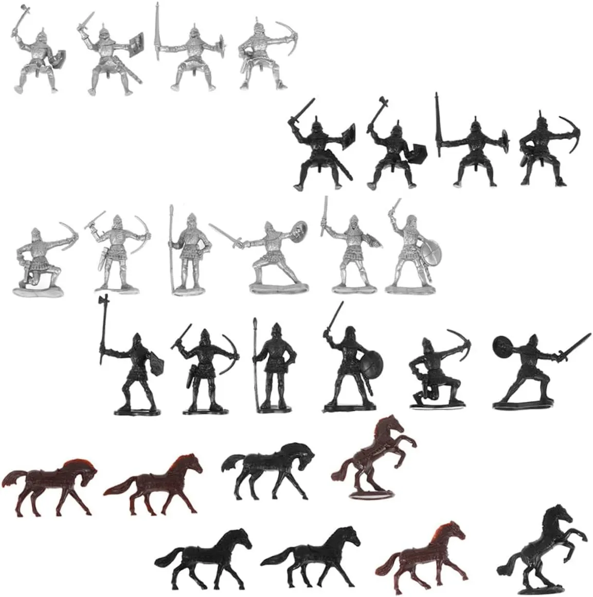 56Pcs Mini Medieval Soldiers Figures Safe for Creative Play Includes Soldiers for Collectible and Decor