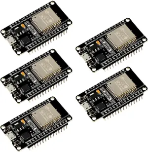5PCS ESP-WROOM-32 ESP32 ESP-32S Development Board 2.4GHz Dual-Mode WiFi   Bluetooth Dual Cores Microcontroller Processor Integrated with Antenna RF AMP Filter AP STA Compatible with Arduino IDE