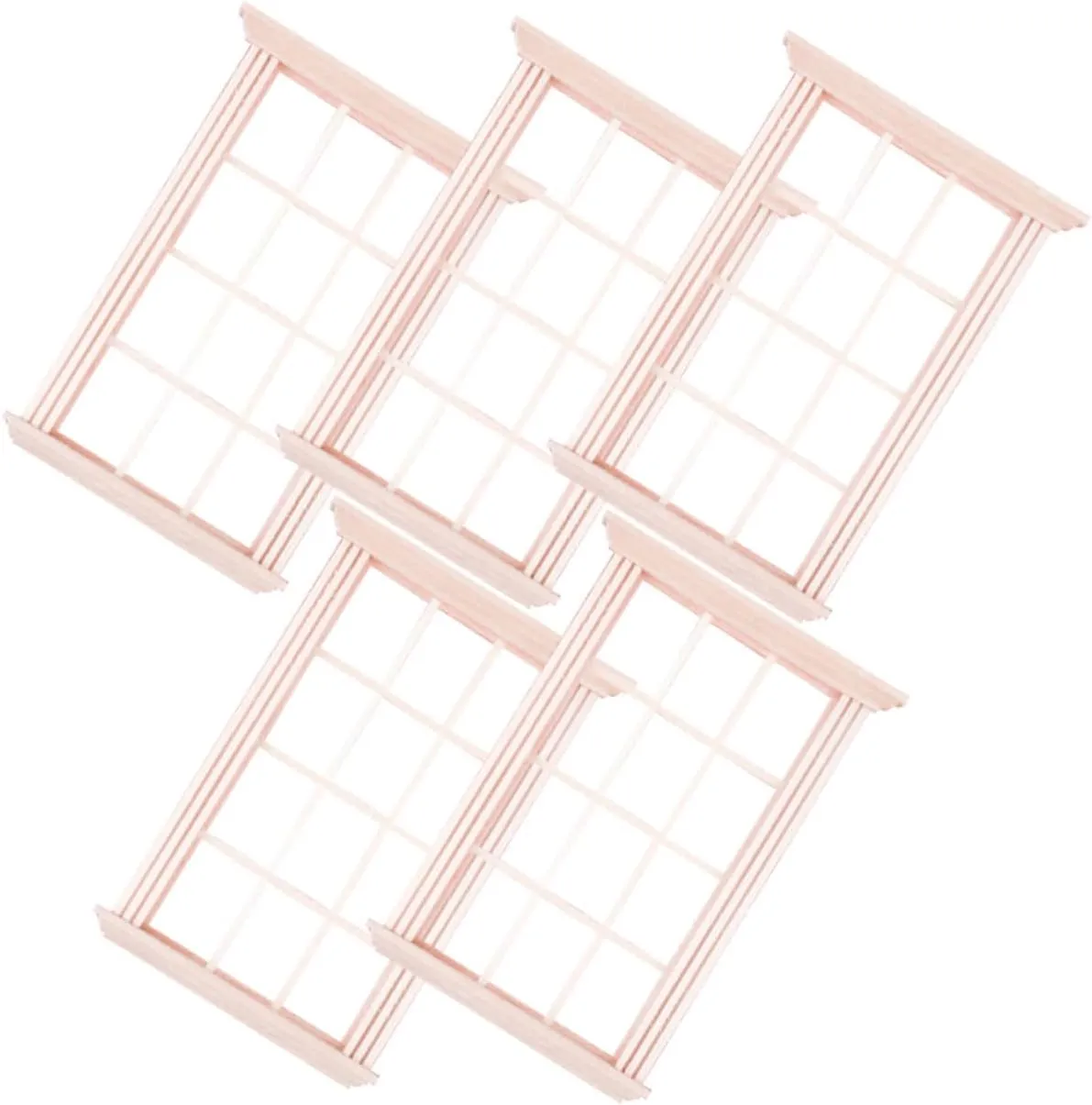 5pcs Miniature Window Frames for Dollhouses Shutters for DIY Fairy Gardens and Creative Play Realistic Design for Mini Furniture Decoration