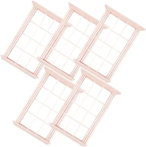 5pcs Miniature Window Frames for Dollhouses Shutters for DIY Fairy Gardens and Creative Play Realistic Design for Mini Furniture Decoration