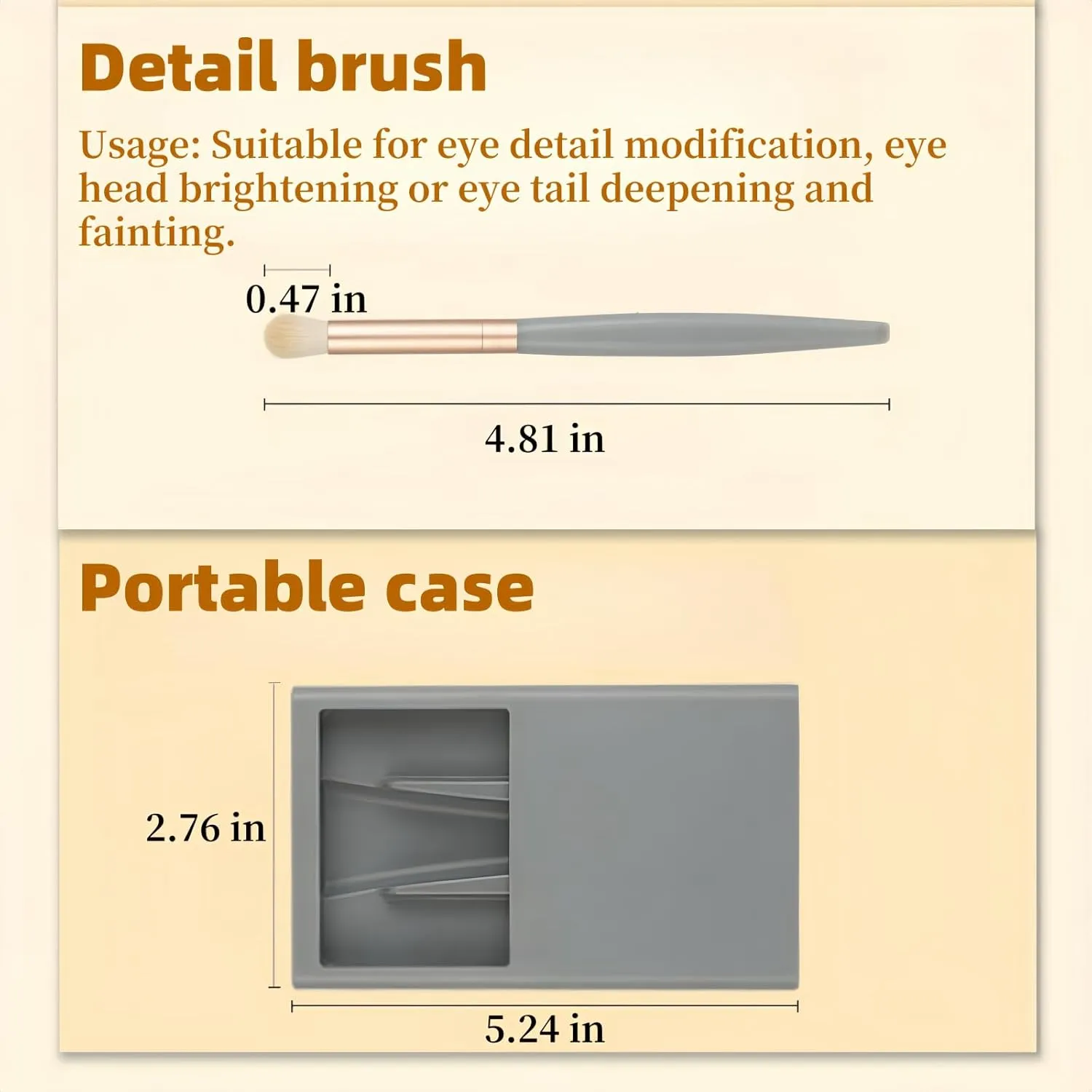 5Piece Easy-taken Travel Makeup Brush Set, Mini Complete Function Cosmetic Brushes Kit with mirror (Long-Blue)
