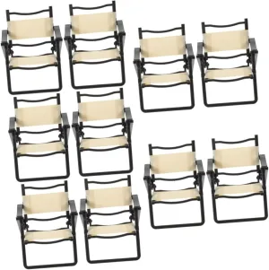 5sets Miniature Beach Chair Model for Doll House Realistic Mini Chair Set Dollhouse Furniture Accessory 2pcs*5