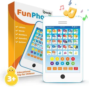 6-in-1 Kids Phone Toy: Educational Toys for Toddlers 1-3, Learning Tablet for 4 Year Old Boys & Girls, Kids Laptop, Tablet for Toddlers - Ideal Educational for 4  Years (White/Blue)