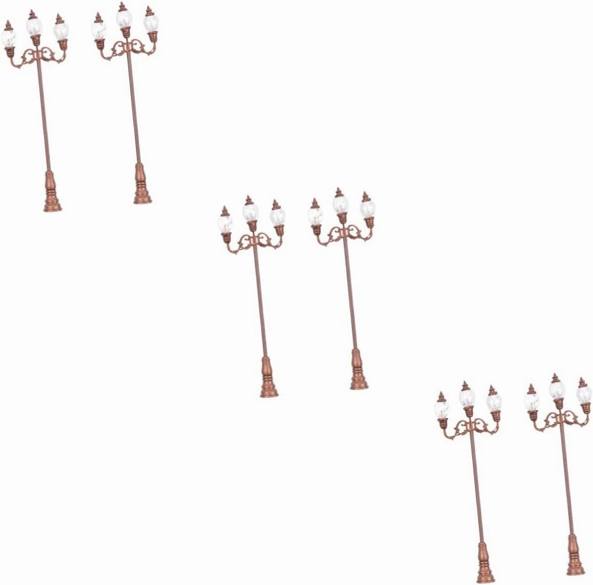 6 Pcs Model Garden Light Village Light Dollhouse Light Post Street Light Model Railway Train Lamp Model Trains Scale Lamp Models Train Child Mini Stainless Steel Plus Abs Toy