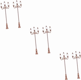 6 Pcs Model Garden Light Village Light Dollhouse Light Post Street Light Model Railway Train Lamp Model Trains Scale Lamp Models Train Child Mini Stainless Steel Plus Abs Toy