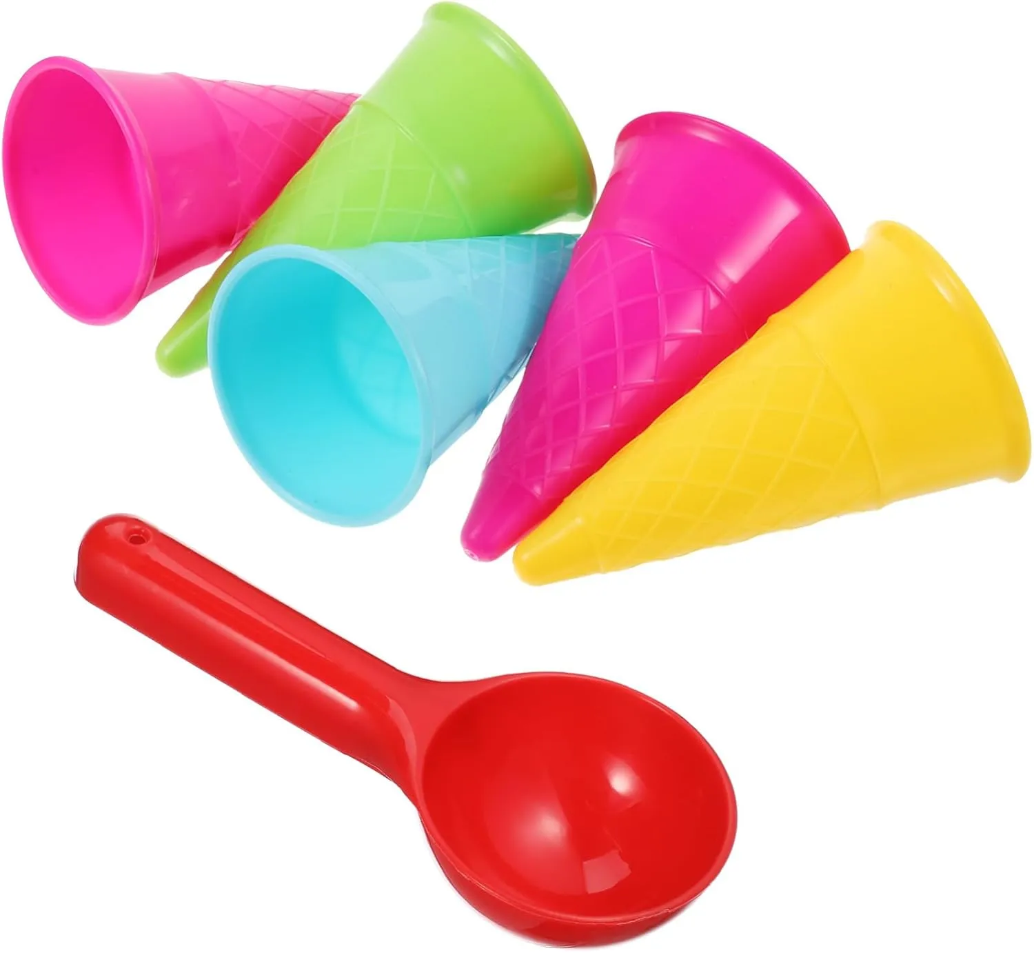 6pcs Plastic Ice Cream Cones Beach Toy,Kids Sand Mold Play Sand Mold for Outdoor Beach Toys Set