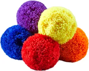 6pcs Rainbow Playground Balls, Kids Yarn Balls Soft Fleece Balls Sports Games Handballs Dodgeball Kickball for Kids Adult Indoor Outdoor Game