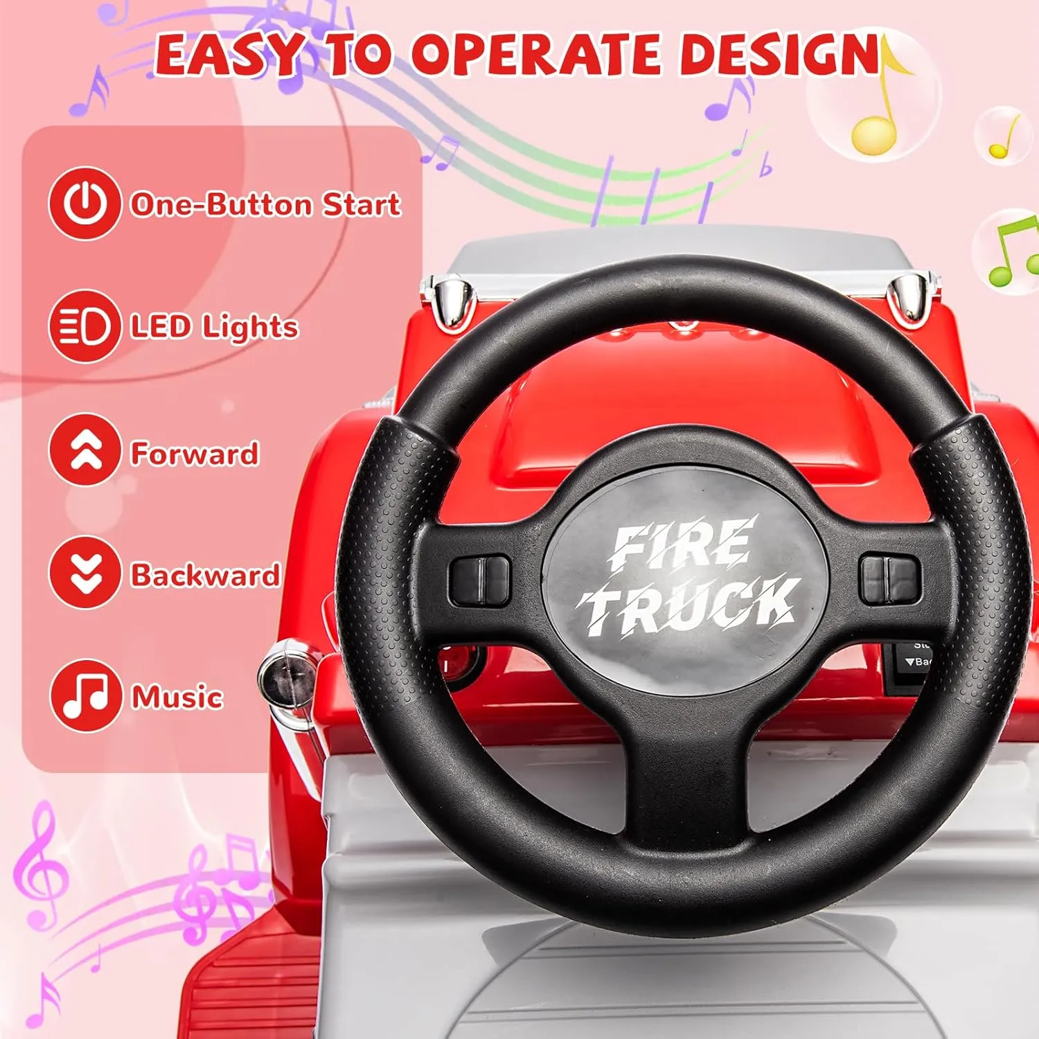 6V Ride-On Car for Kids Ages 1-3 Years – 4.5Ah Rechargeable Battery, All-Terrain Tires, Ergonomic Seat, Built-in Music & Storage | Indoor/Outdoor Electric Toy Car with Rubber Grips