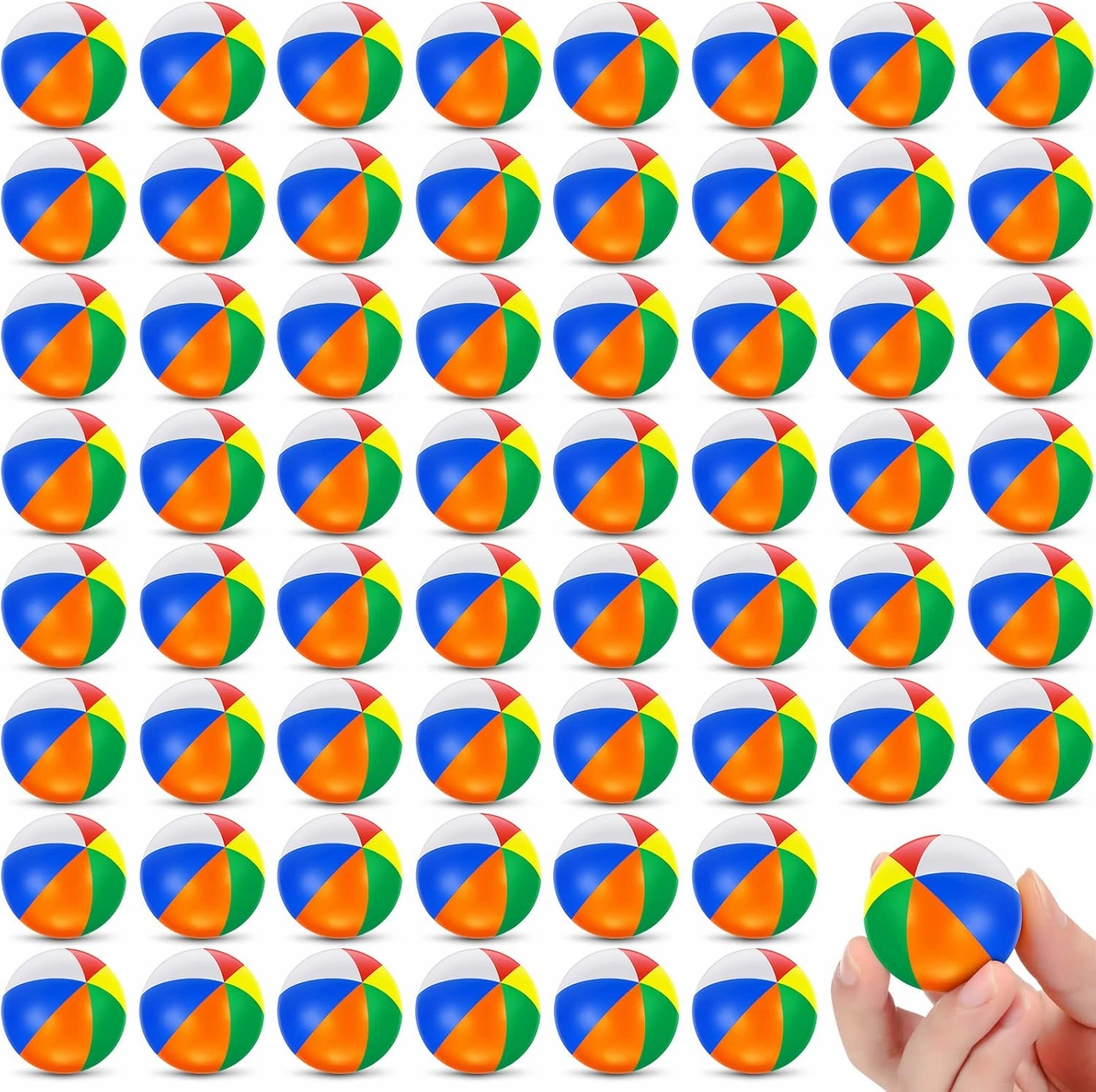 70 Pcs Beach Stress Balls in Bulk Mini Beach Balls Relief Balls Rainbow Foam Beach Squeeze Balls Pool Balls for School Carnival Reward Birthday Hawaiian Party Favors