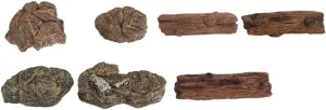 7Pcs Miniature Stump and Rock Model Realistic Landscape Decor for Fairy Gardens Dollhouses and Tables Material for Play