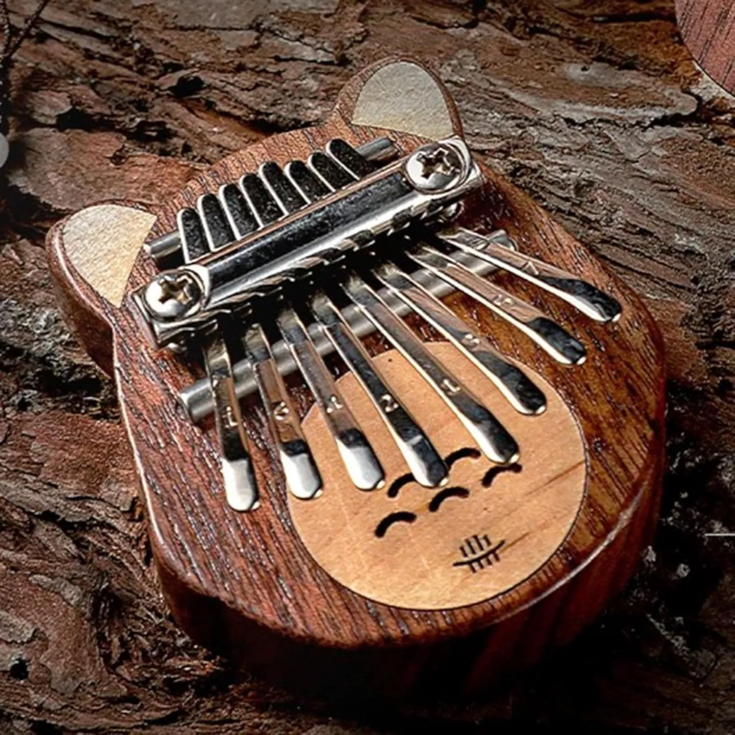 8 Keys Mini Kalimba Totoro Pattern Maple Thumb Piano - Wooden Amateur Plate Mbira Wooden Keyboard Music Percussion Instrument Ideal Gift for Kids Beginners (Totoro)