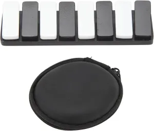 8-Note Piano Key Metal Slider Clicker Toy for Adults ADHD Anxiety Relief, Portable Zinc Alloy Stress Reliever Toy with Sound, Fidget Toy for Office, Travel, School (Black)