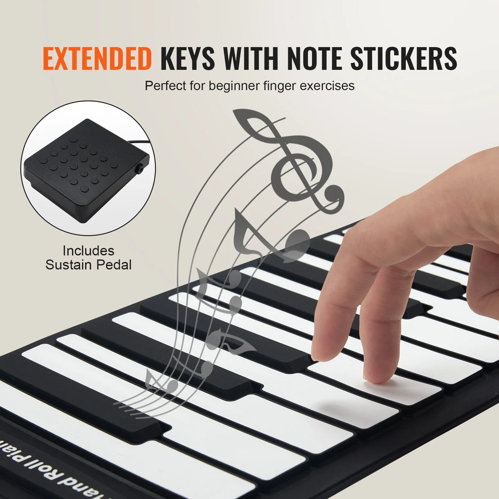 88 Keys Roll Up Keyboard Piano for Kids Beginners Adults - 88 Keys