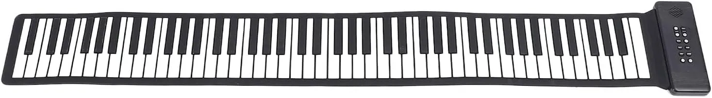 88 Keys Roll Up Keyboard Piano, Portable Foldable Silicone Piano Keyboard Built in Speaker, Educational Rechargeable Electronic Digital Music Keyboard for Students, Children