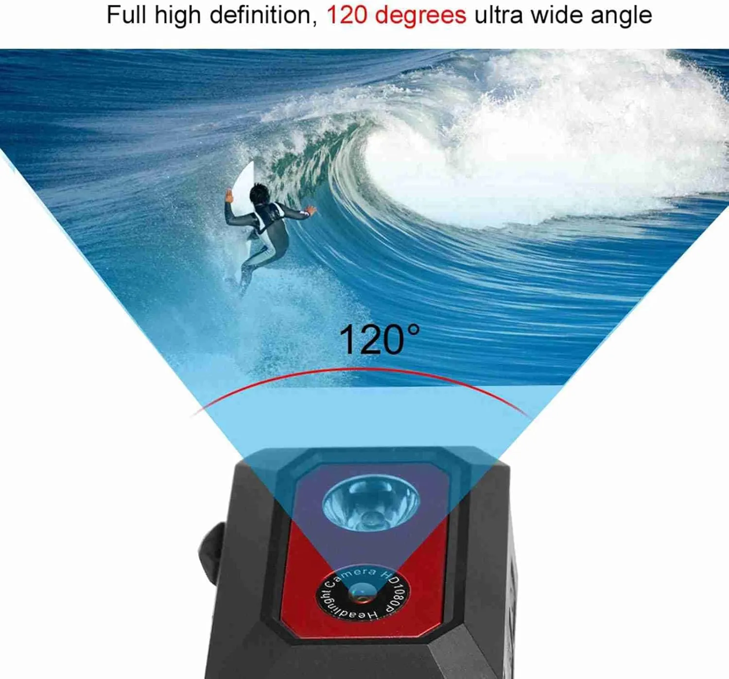 Action Cam, 1080P HD Sport Camera Camcorder with Head Strap Head Mounted Action Video Camcorder DVR Recorder Supports TF Card up to 32 GB