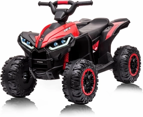 Adoolla Ride On Car, 12V Battery Powered Ride On Toys Remote Control, Kids Electric Car Truck 4-Wheels Electric Vehicle, Shock Absorbers, Soft Start, Music Player, Electric Car for Kids Ages 3 , Red