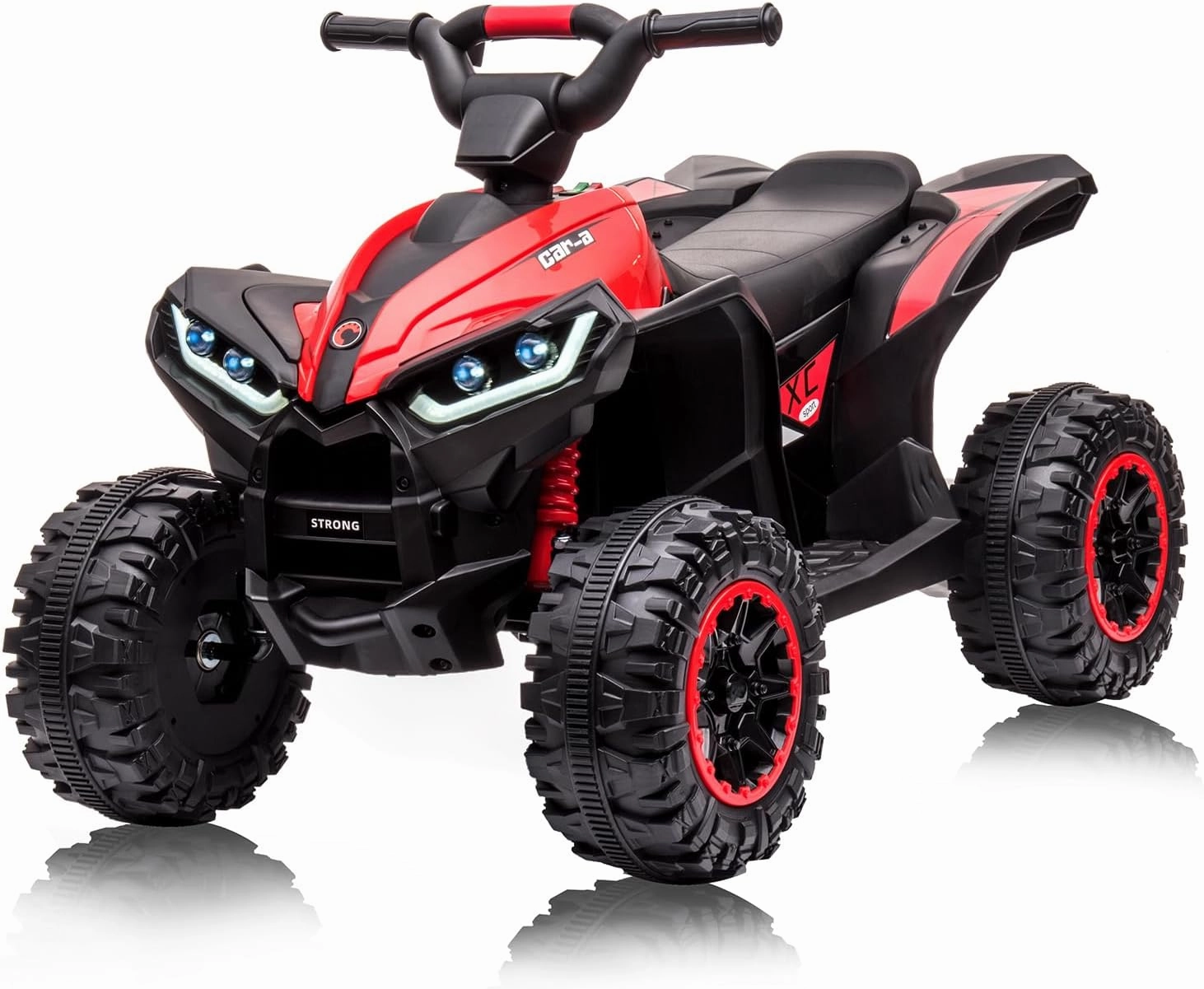 Adoolla Ride On Car, 12V Battery Powered Ride On Toys Remote Control, Kids Electric Car Truck 4-Wheels Electric Vehicle, Shock Absorbers, Soft Start, Music Player, Electric Car for Kids Ages 3 , Red