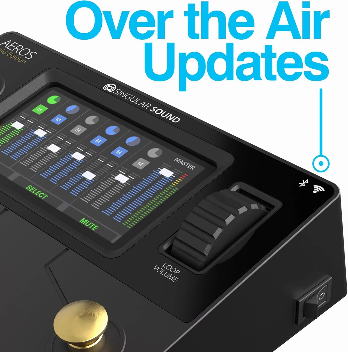 Aeros Loop Studio - 6 Track, Stereo Looper Pedal with Touch Screen and Hands Free Mixing