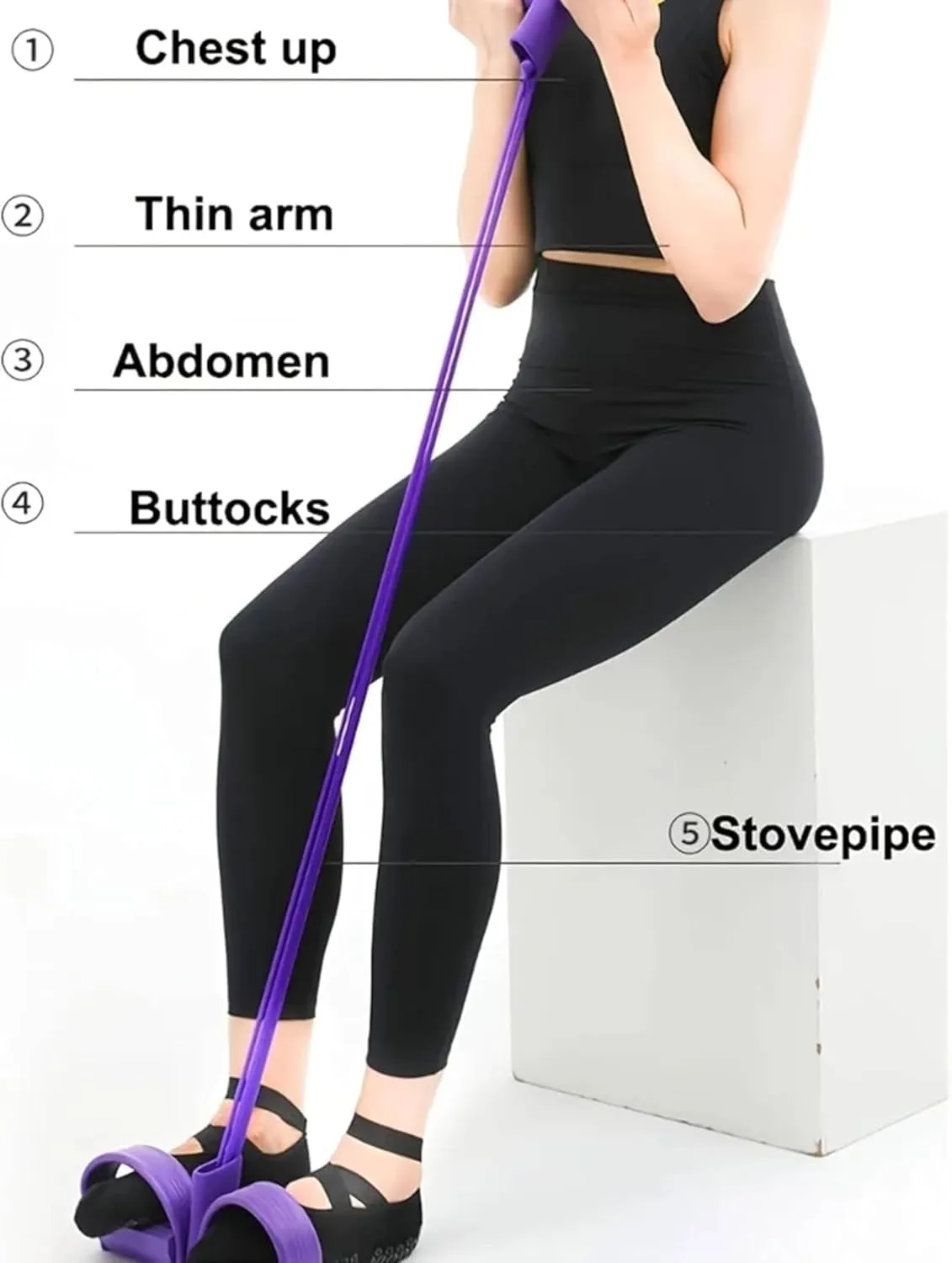Aimierbuy Stirrup Puller, Stirrup Puller for Exercise, 21 Fitness Resistance Bands-4 Tube Pedal Ankle Puller, Multifunction Tension Rope for arm and Leg Workouts