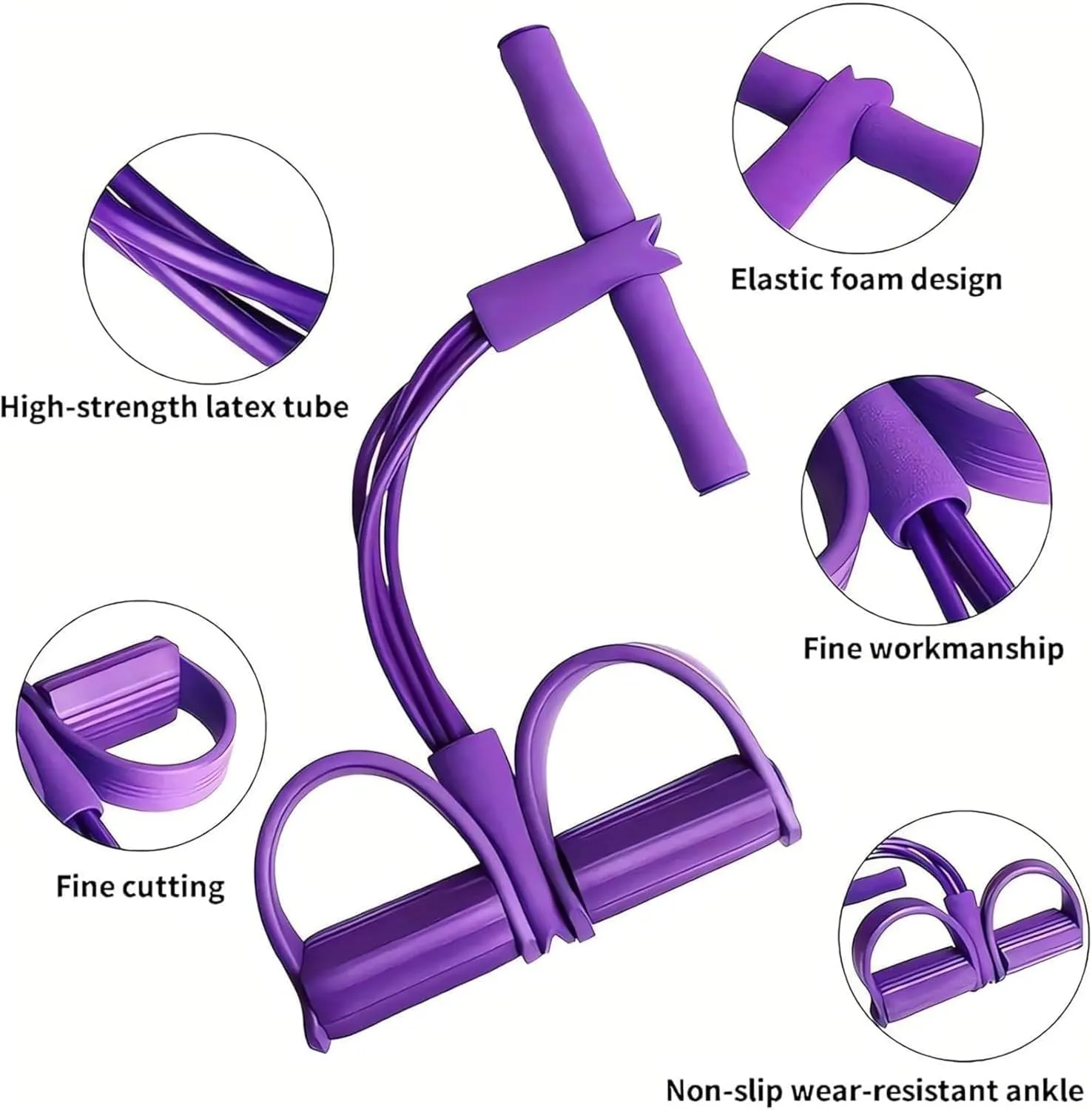 Aimierbuy Stirrup Puller, Stirrup Puller for Exercise, 21 Fitness Resistance Bands-4 Tube Pedal Ankle Puller, Multifunction Tension Rope for arm and Leg Workouts
