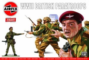 Airfix Mini Army Figures - A02701V WWII British Paratroops - Military Figurines, Plastic Soldiers for Adults & Children 14 , Sets Includes 14 Unpainted Soldier Toys - War Games Miniatures