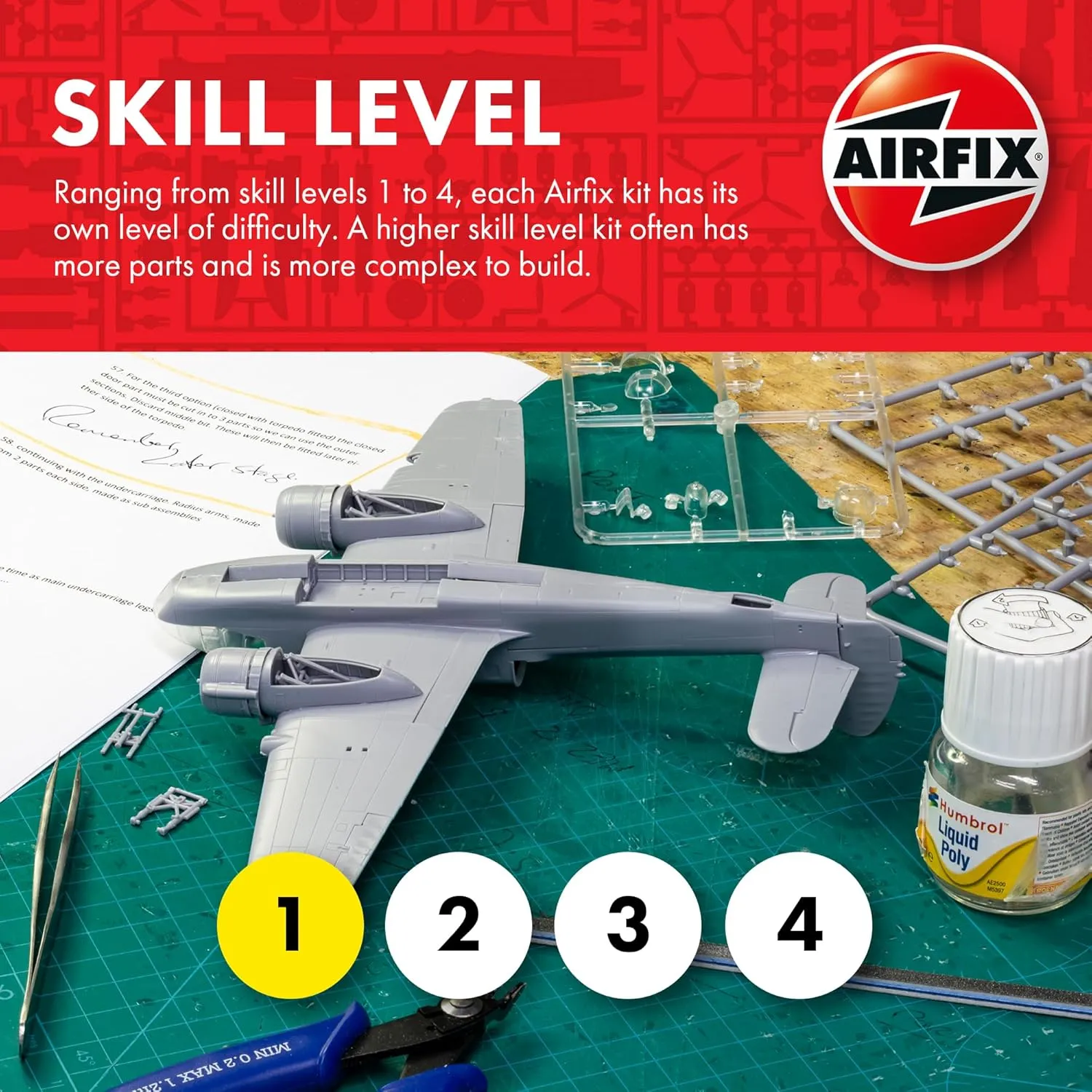 Airfix Mini Army Figures - A02701V WWII British Paratroops - Military Figurines, Plastic Soldiers for Adults & Children 14 , Sets Includes 14 Unpainted Soldier Toys - War Games Miniatures