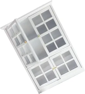 Alasum Miniature Dollhouse Display Cabinet Scale Decorative Mini Cabinet for Mini House Decor Multifunctional Furniture Accessory Density Board Material for Realistic Scene Layout