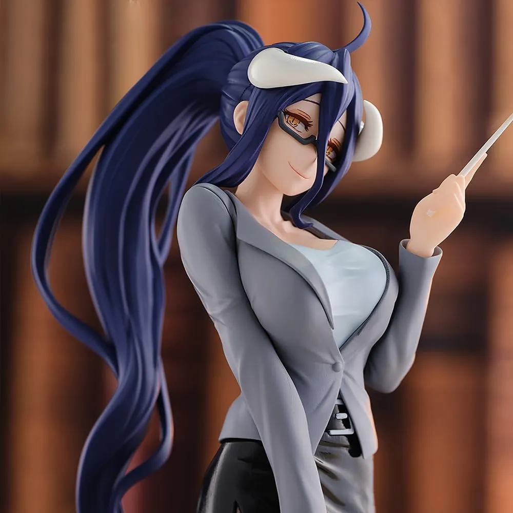 Albedo Figurine Model Uniform Girl Anime Figure 7.87" Standing Pose Albedo Action Figure Statue Desktop Decoration Collectibles Gift