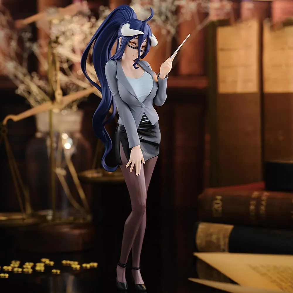 Albedo Figurine Model Uniform Girl Anime Figure 7.87" Standing Pose Albedo Action Figure Statue Desktop Decoration Collectibles Gift