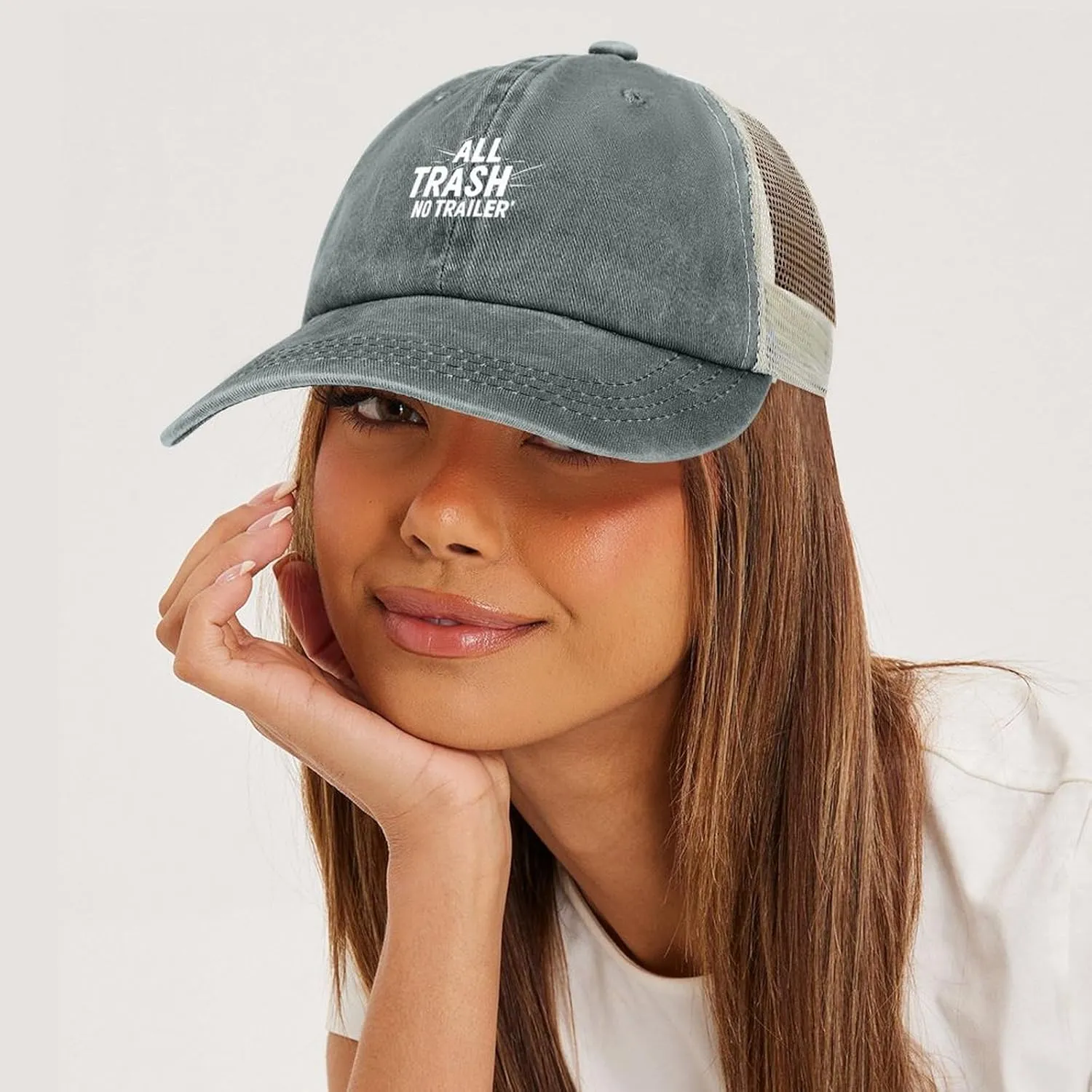 All Trash No Trailer Funny Baseball Cap Men & Women Adjustable Trucker Classic Style Sun Hat