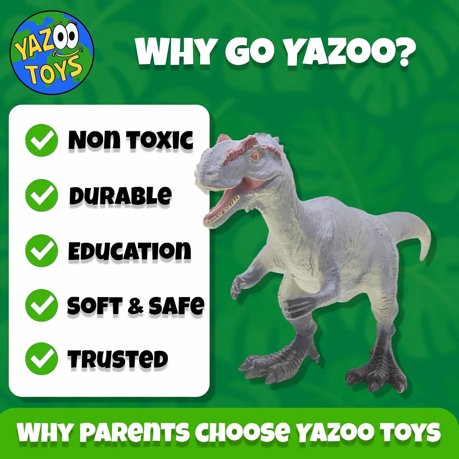 Allosaurus Gray Soft Dinosaur Toy Figure for Kids - Realistic Dinosaur with Safe, Soft Material - Educational and Fun Prehistoric Play for Boys and Girls