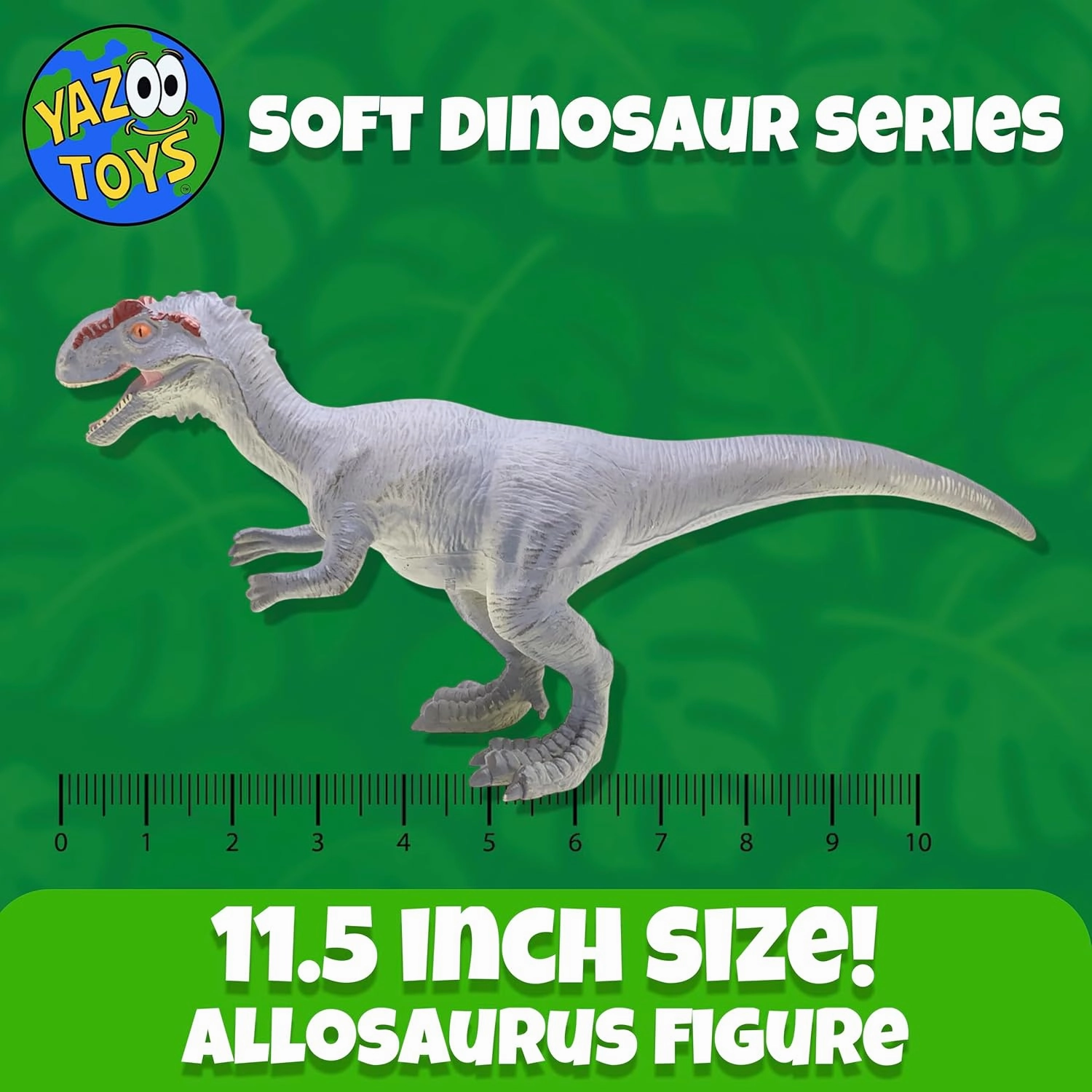 Allosaurus Gray Soft Dinosaur Toy Figure for Kids - Realistic Dinosaur with Safe, Soft Material - Educational and Fun Prehistoric Play for Boys and Girls