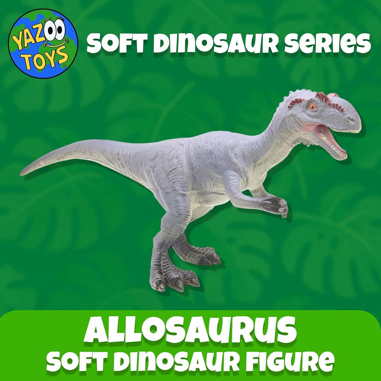 Allosaurus Gray Soft Dinosaur Toy Figure for Kids - Realistic Dinosaur with Safe, Soft Material - Educational and Fun Prehistoric Play for Boys and Girls